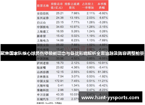 聚焦国家队核心球员伤停最新动态与备战影响解析全面追踪及阵容调整前景
